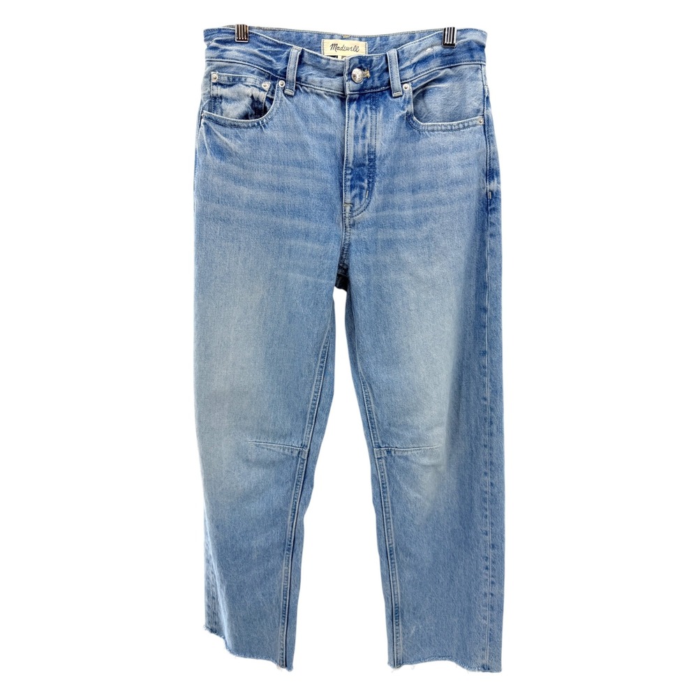 Madewell Womens The Darted Barrel-Leg Jean Light Blue Wash High Rise Size 24